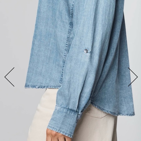 Splendid Sz M Reese Indigo Button Down Shirt - Picture 5 of 10